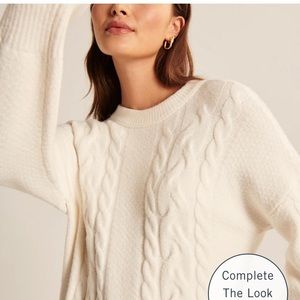 Abercrombie u0026 Fitch | Sweaters | Abercrombie And Fitch Oversized Fluffy  Cable Crew Sweater | Poshmark